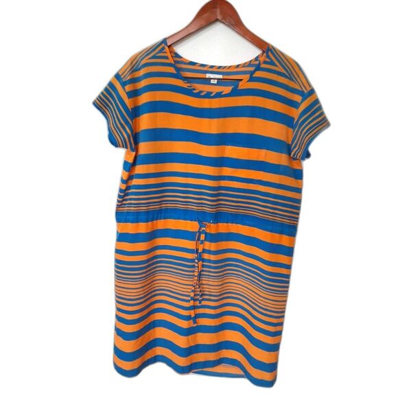 Gap Designed and Crafted Striped Blue & Orange Shirted Dress Size M - Picture 3 of 8